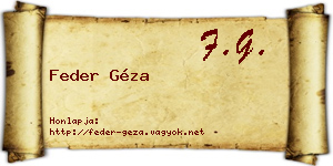 Feder Géza névjegykártya