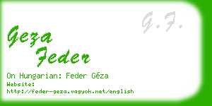 geza feder business card