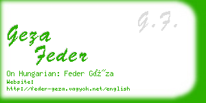 geza feder business card